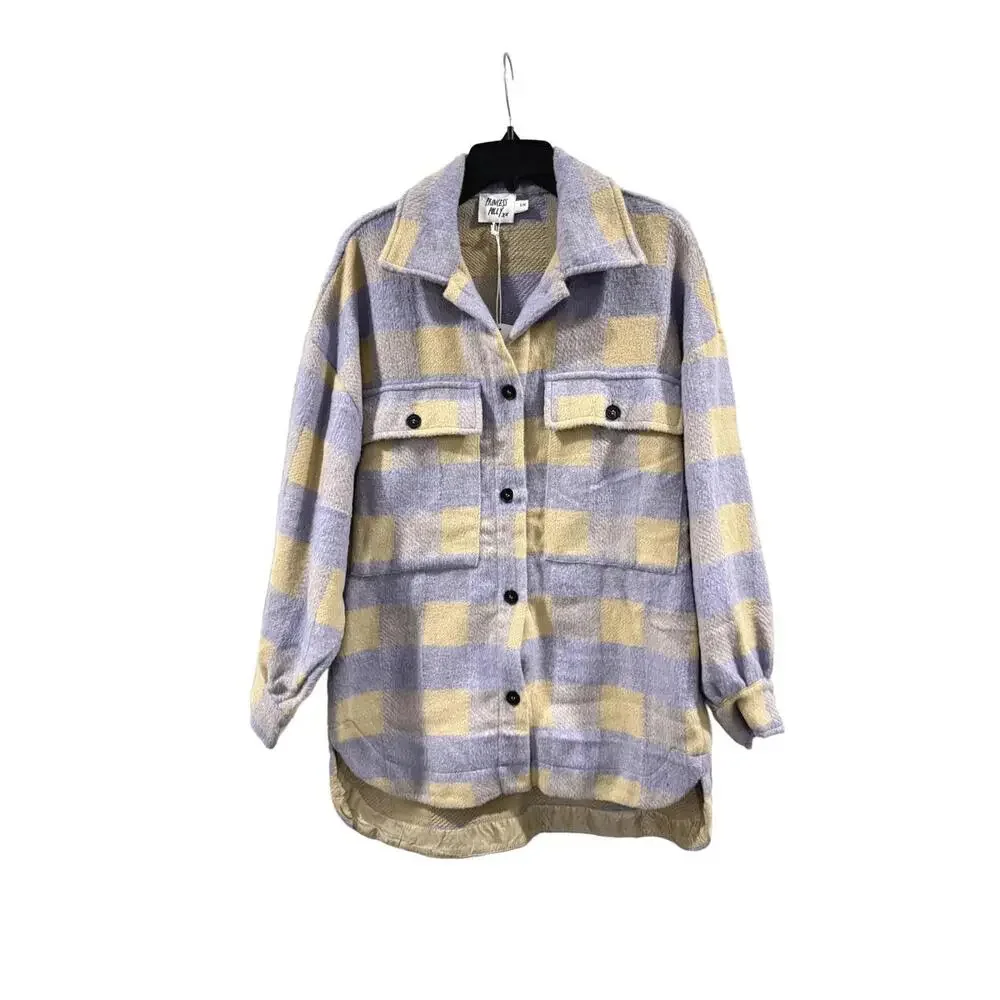 NWT Princess Polly Keelee Purple Plaid Oversized Jacket- Size Small/Medium - Picture 3 of 9